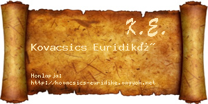 Kovacsics Euridiké névjegykártya